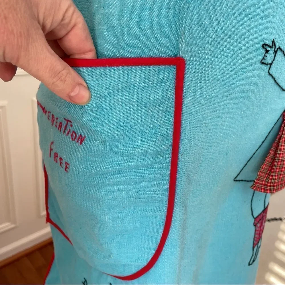 Vintage Homemade Hand Embroidered Apron and Hat